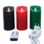 Oplaadbare LED wax kaarsen set bewegende vlam met afstandsbediening