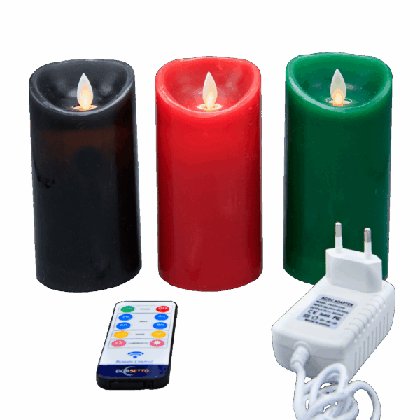 Oplaadbare LED wax kaarsen set bewegende vlam met afstandsbediening
