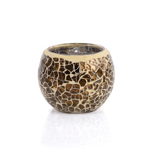 Waxinelichthouder Dorsetto mozaïek bruin-beige